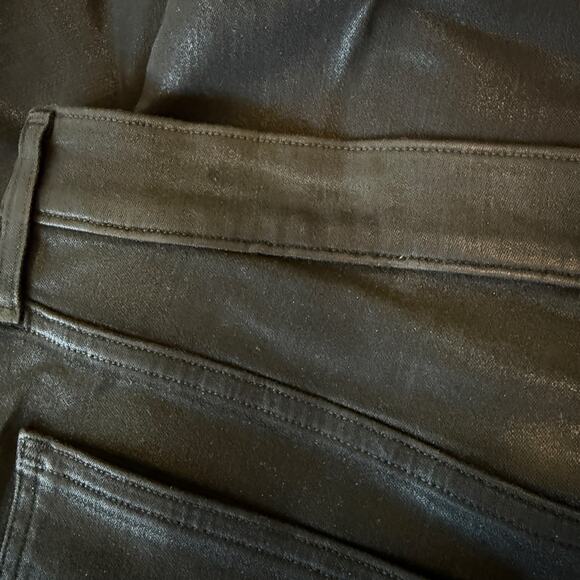 madewell kick out crop jeans in true black wash: coated edition nn472 size 32 - Picture 5 of 7